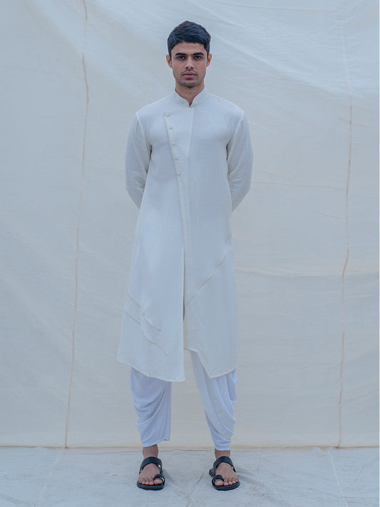 Off White Cotton Kurta-0