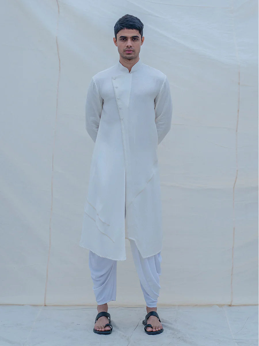 OFF WHITE COTTON KURTA SET-0