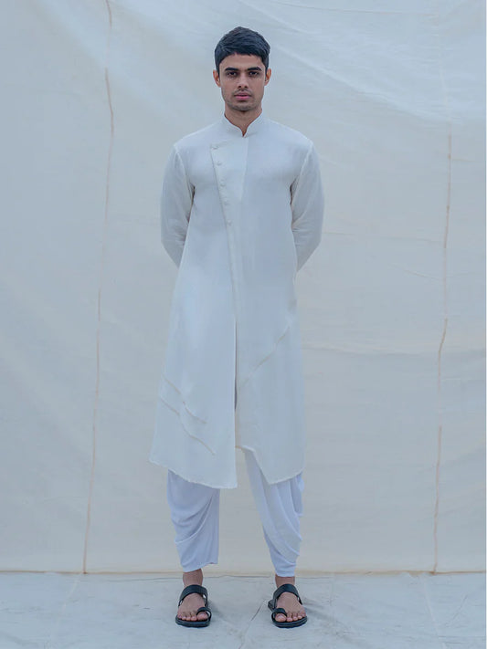 OFF WHITE COTTON KURTA SET-0