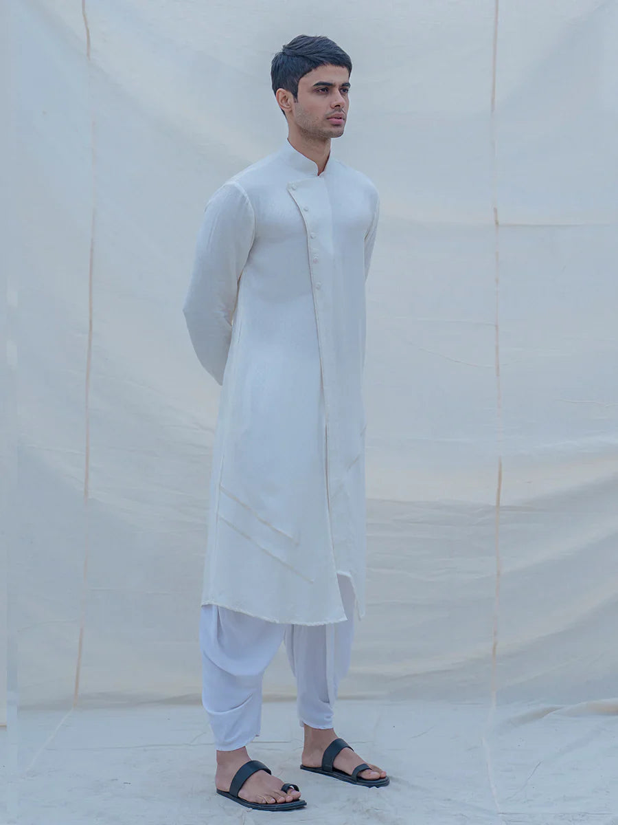 OFF WHITE COTTON KURTA SET-2