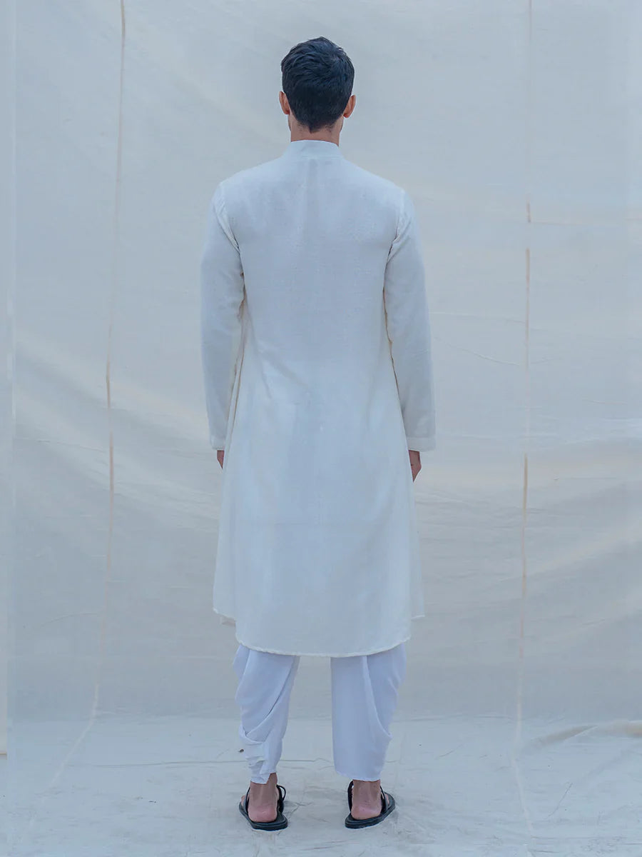 OFF WHITE COTTON KURTA SET-4