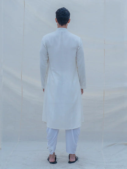 OFF WHITE COTTON KURTA SET-4