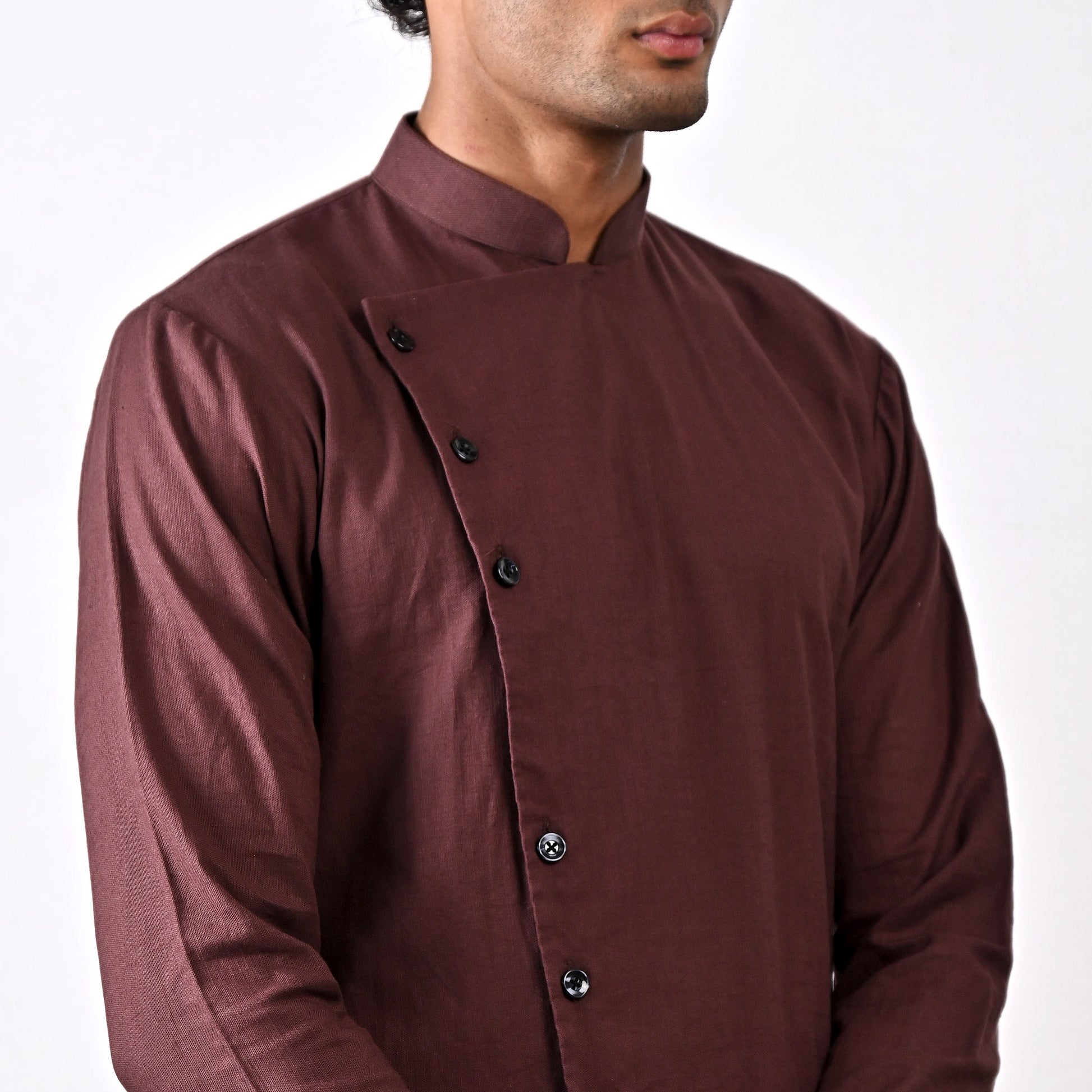 Everett - Dark Mahogany Long Kurta Set-2