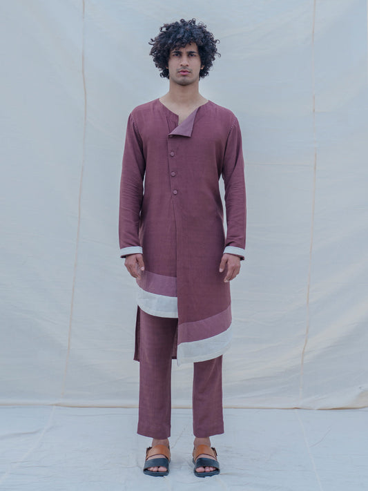 Cotton X Linen Mauve Kurta-0