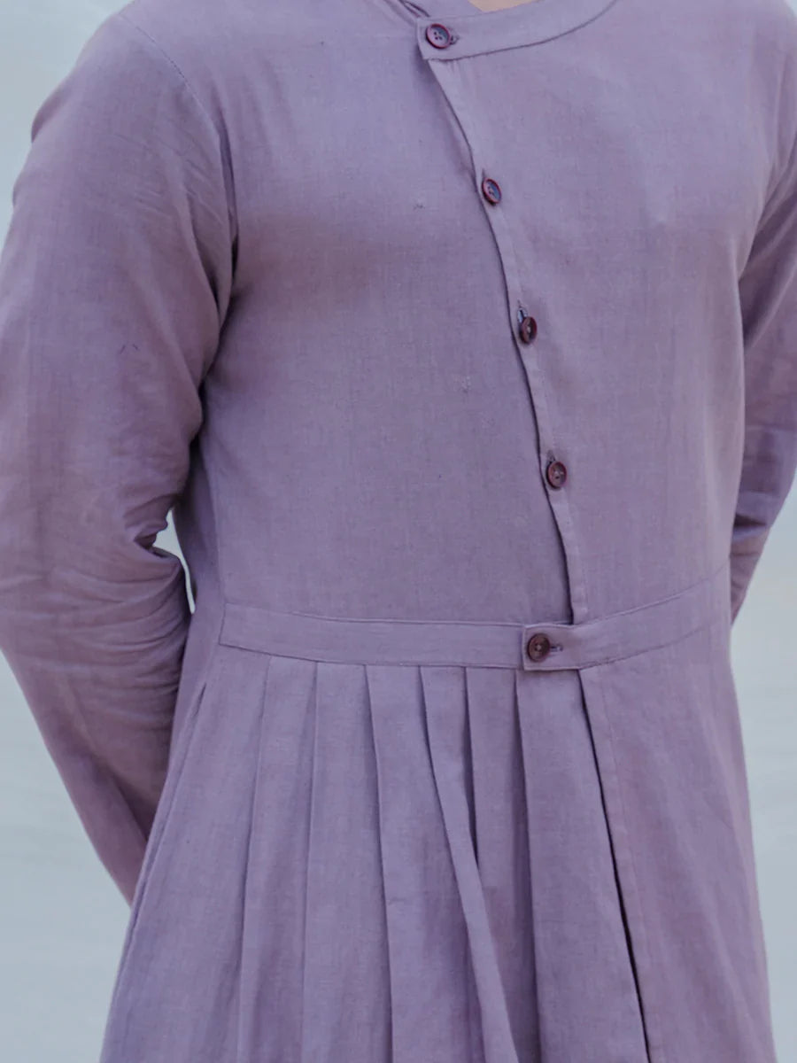 COTTON X LINEN - MAUVE KURTA SET-1