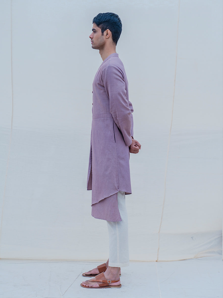 Cotton X Linen Mauve Kurta-2