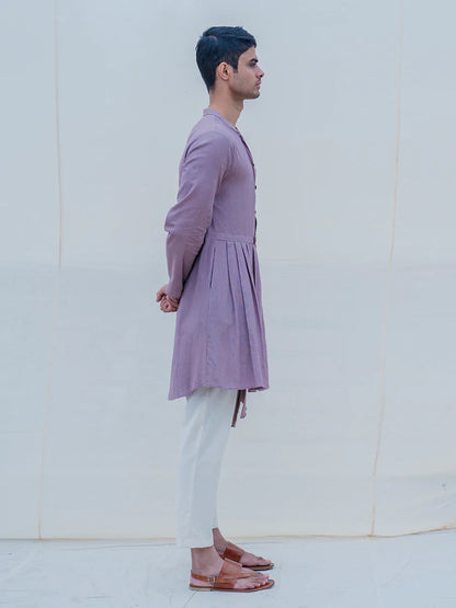 COTTON X LINEN - MAUVE KURTA SET-2