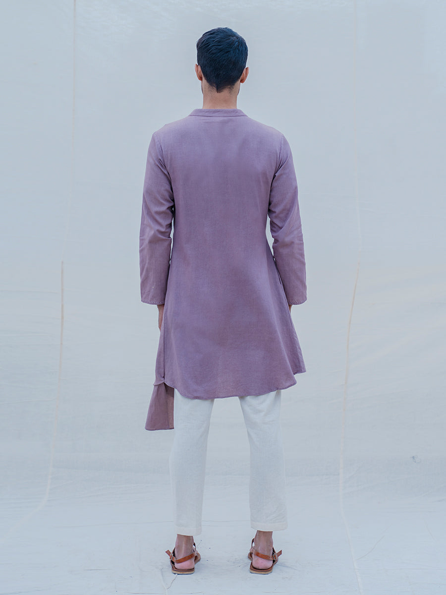 Cotton X Linen Mauve Kurta-4