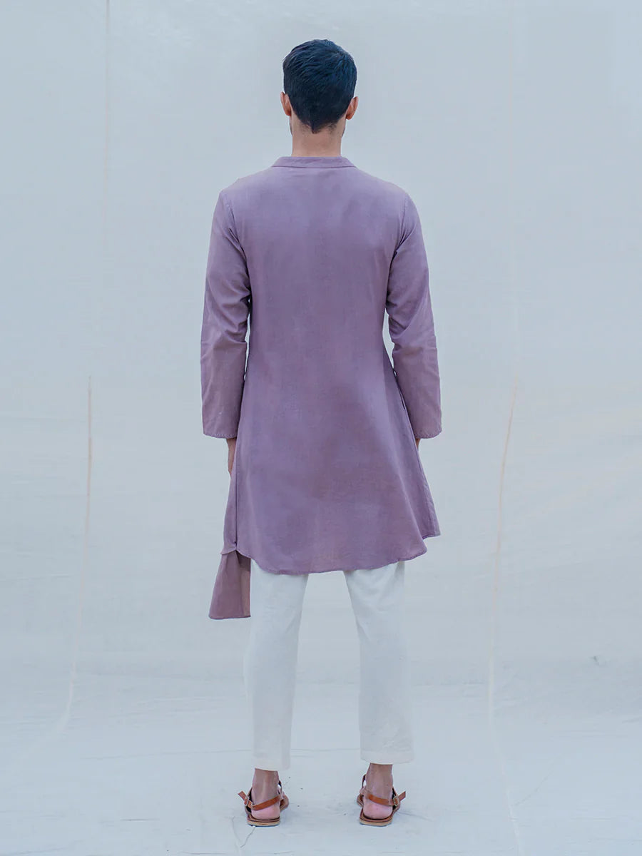 COTTON X LINEN - MAUVE KURTA SET-4