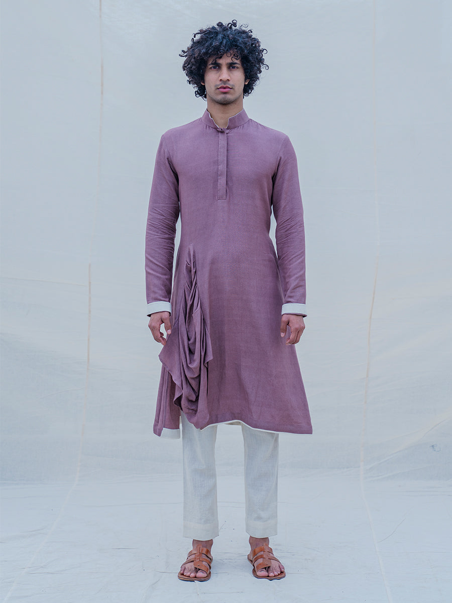 Cotton X Rayon Mauve Kurta Set-0