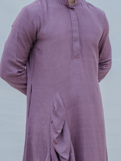 Cotton X Rayon Mauve Kurta Set-1