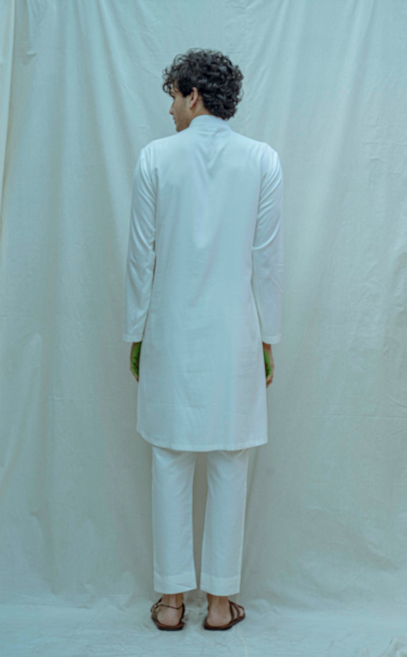 White Tencel Cowl Kurta-2