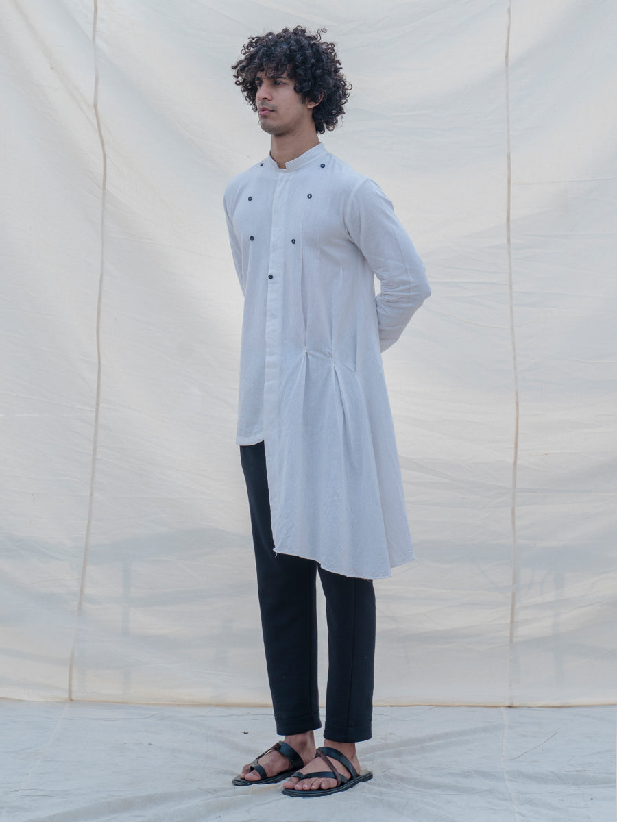 Kurta white w/ Box Pleates-2