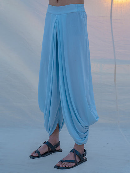 Cotton X Rayon Drenched in Aqua Dhoti-1