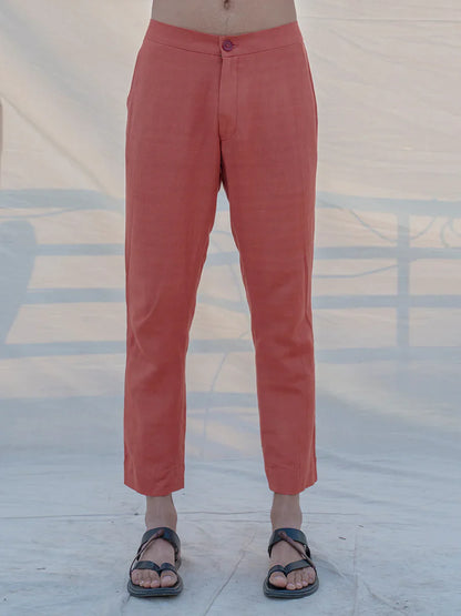 COTTON X LINEN CORAL & MEAN TROUSER-0