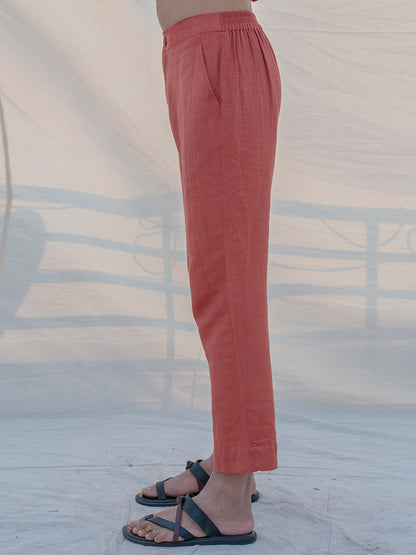 Cotton X Linen Coral & Mean Trouser-1