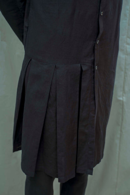 Cotton X Linen BlackBox Pleated Kurta-2