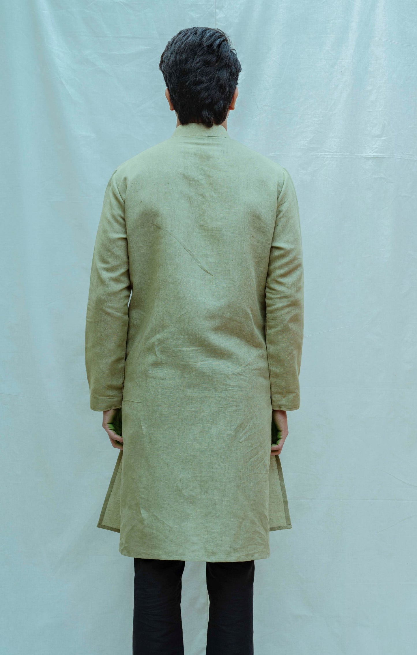 Cotton X Linen Overlap Kurta-1