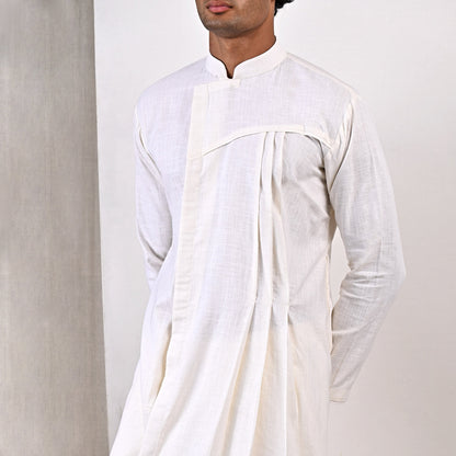 Landon - Off White Asymmetrical Kurta Set-1