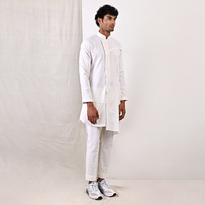 Landon - Off White Asymmetrical Kurta Set-2