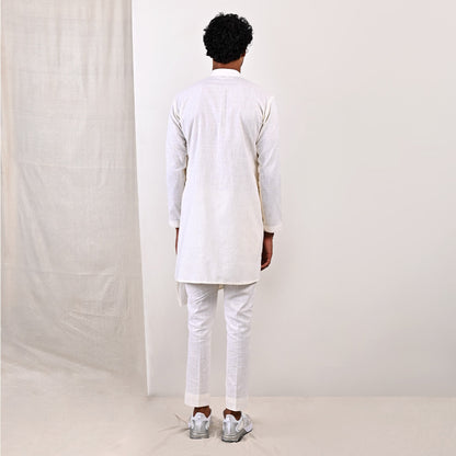 Landon - Off White Asymmetrical Pleated Kurta Set-3