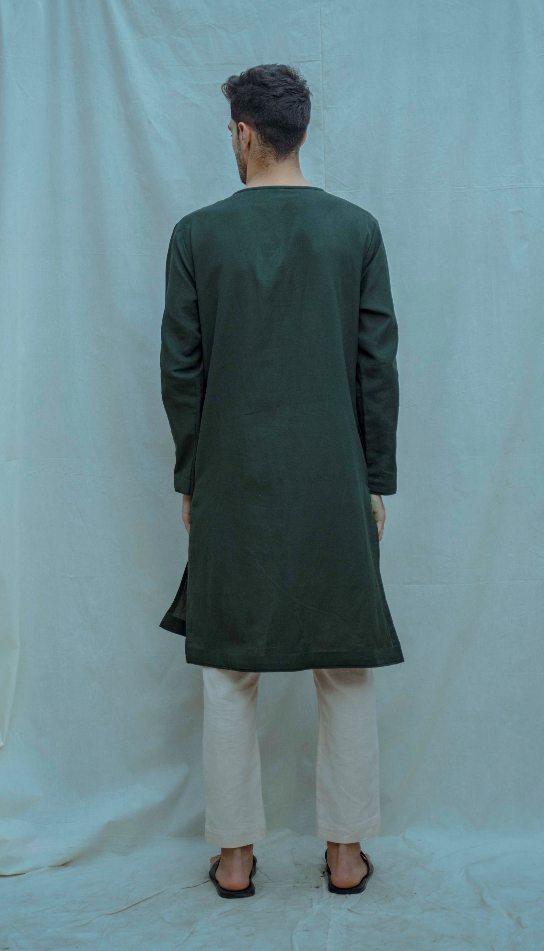 Cotton X Linen Surprise Panel Kurta-1