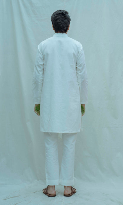 White Overlap Angrakha Kurta-1