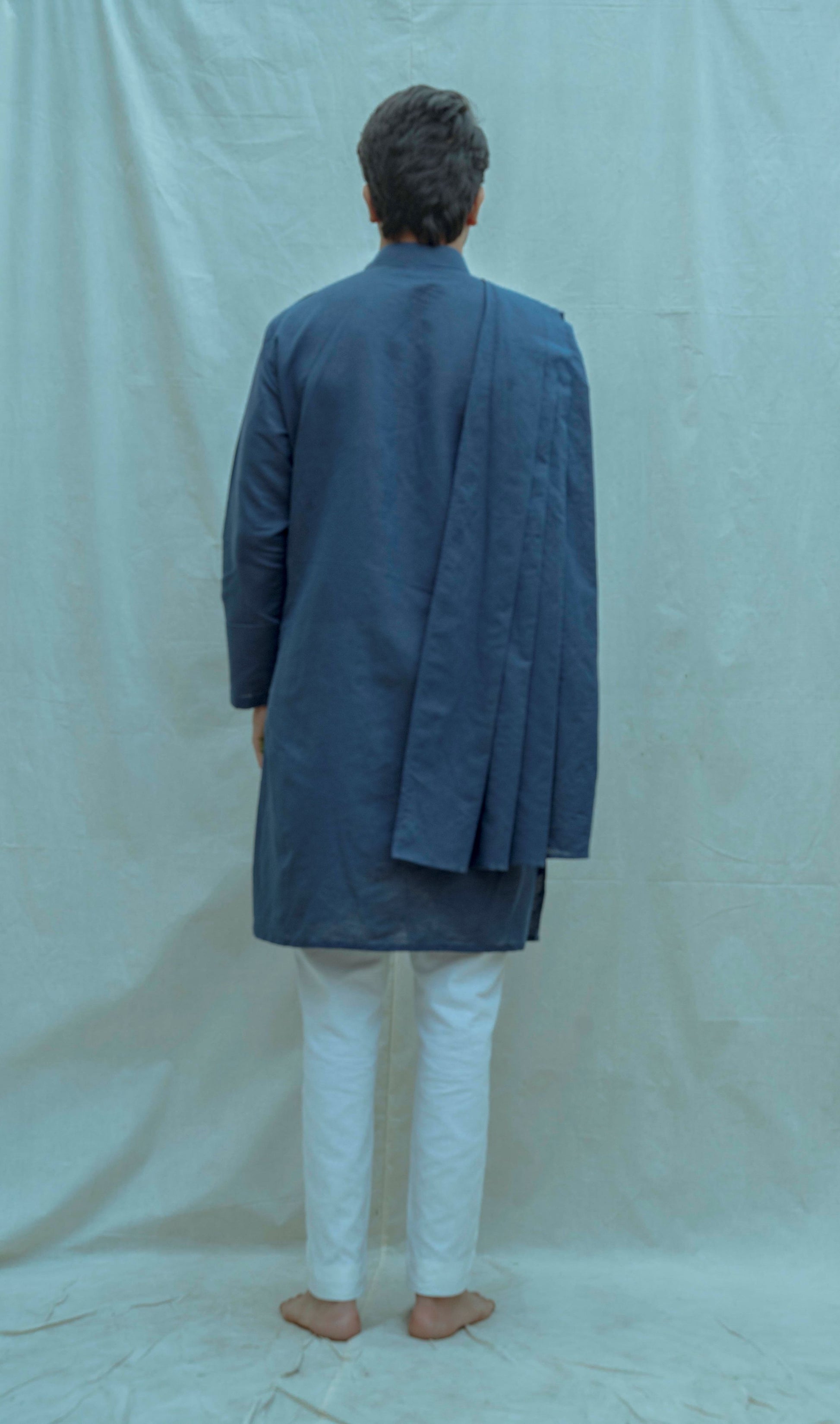 Cotton X Linen Back Pleated Kurta-1