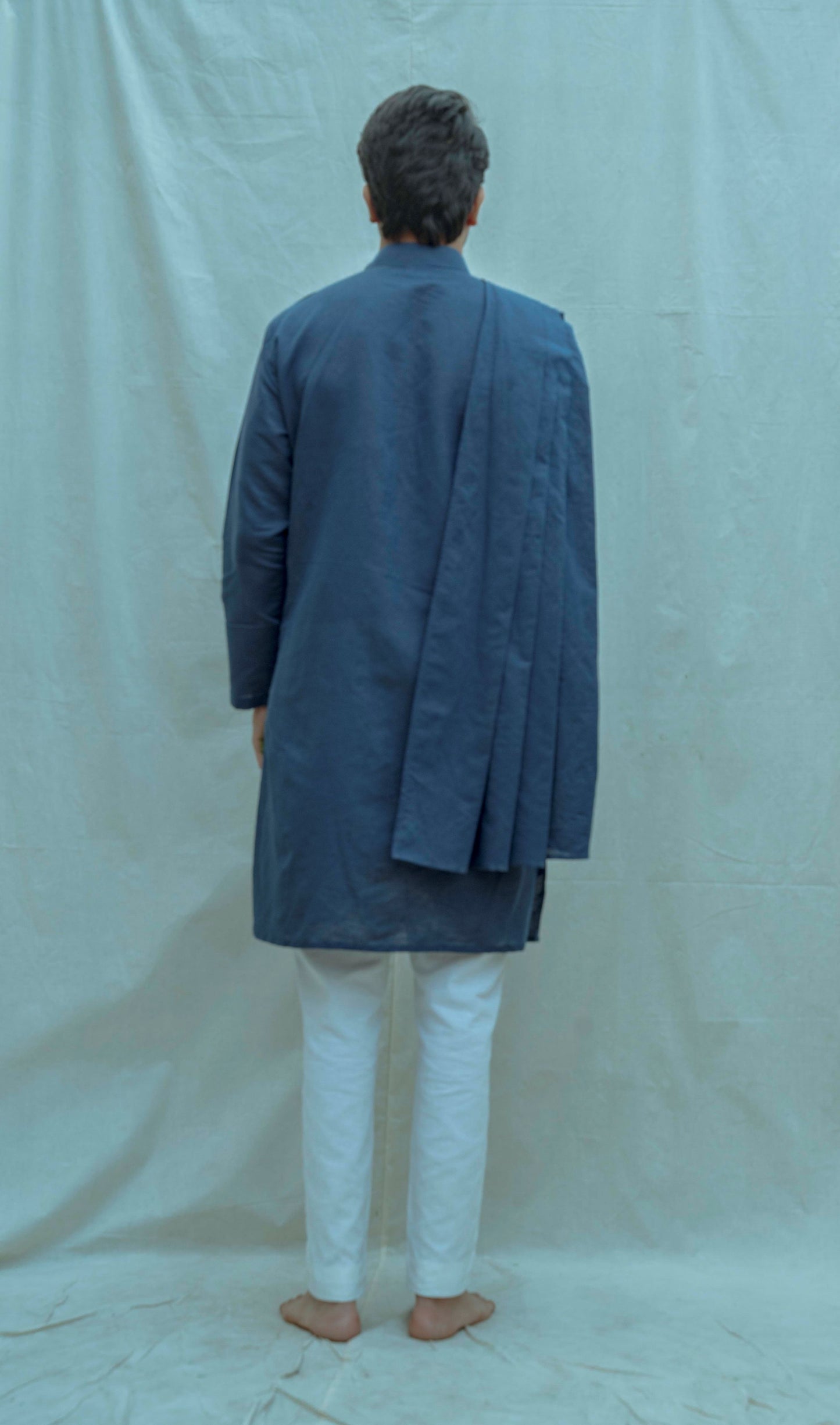 Cotton X Linen - Back Pleated Kurta Set-1