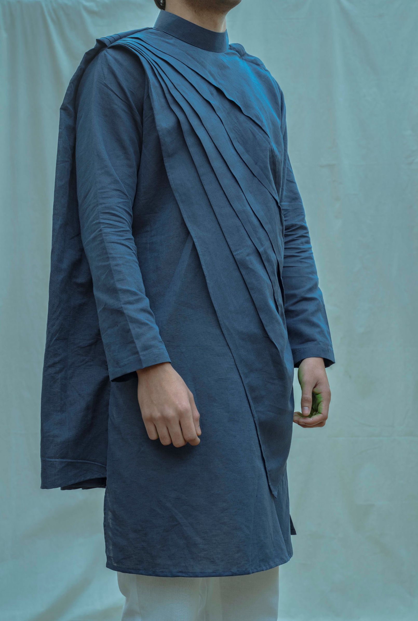 Cotton X Linen Back Pleated Kurta-2