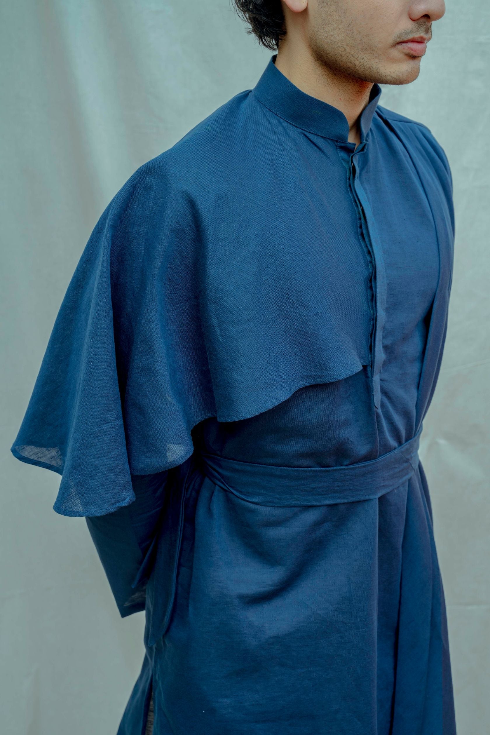 Cotton X Linen Cape Style Kurta-3