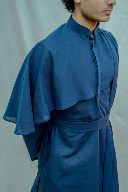 Cotton X Linen Cape Style Kurta-3