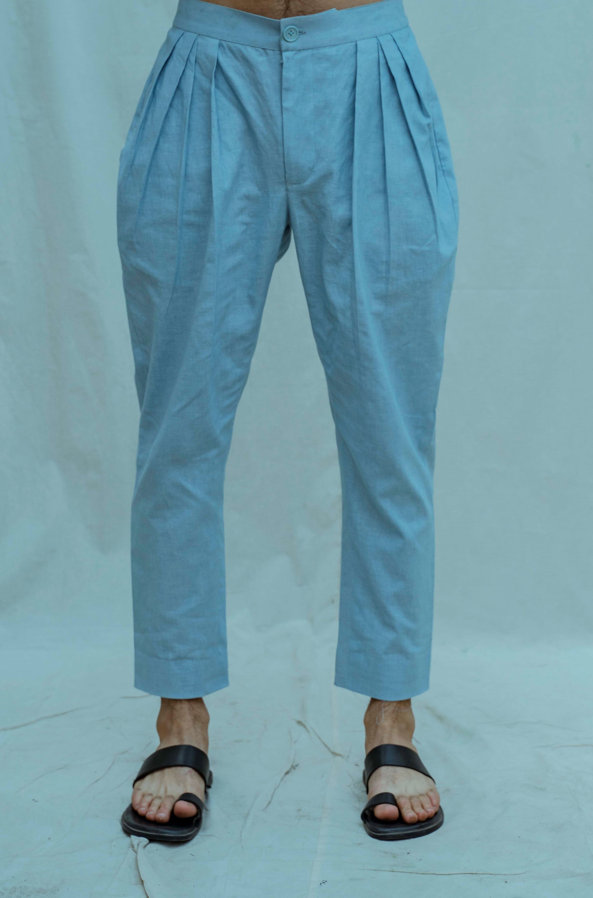 Cotton X Linen Pleated Pant-0