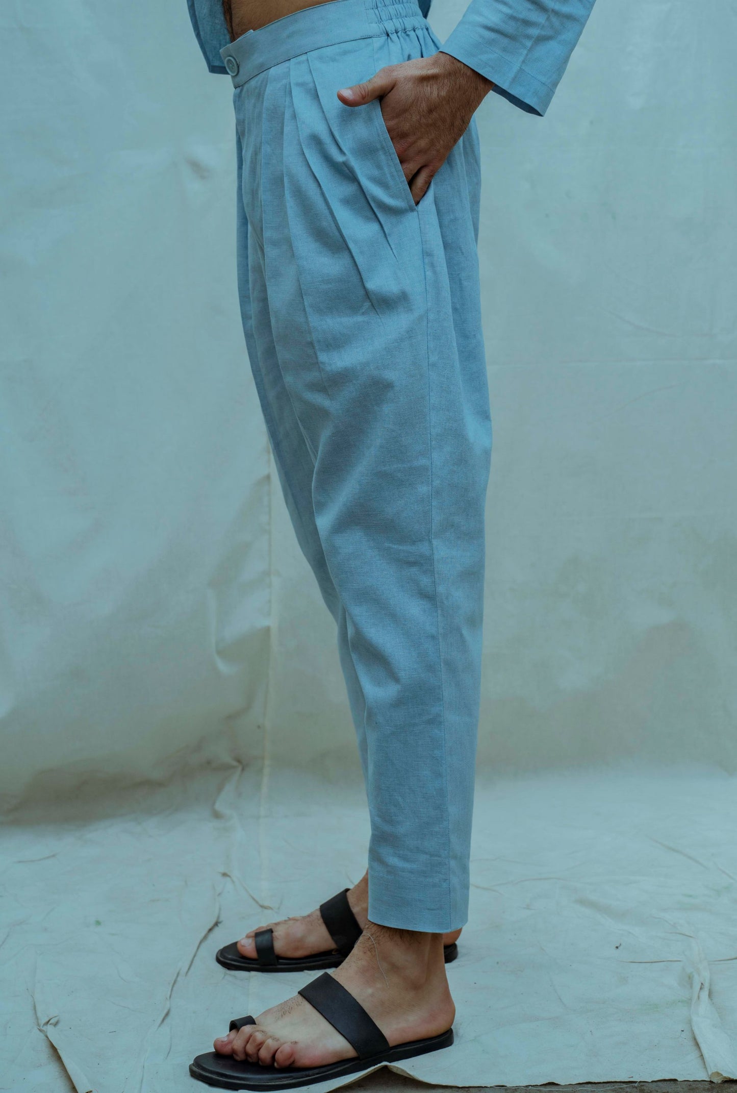 Cotton X Linen Pleated Pant-2