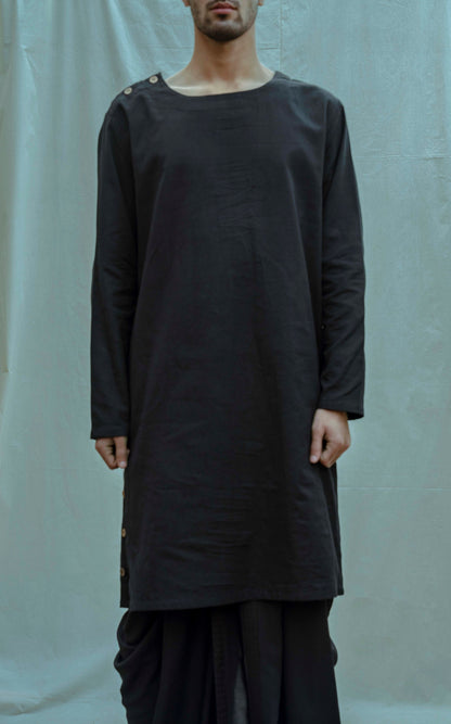 Cotton X Linen Side Placket Kurta-1