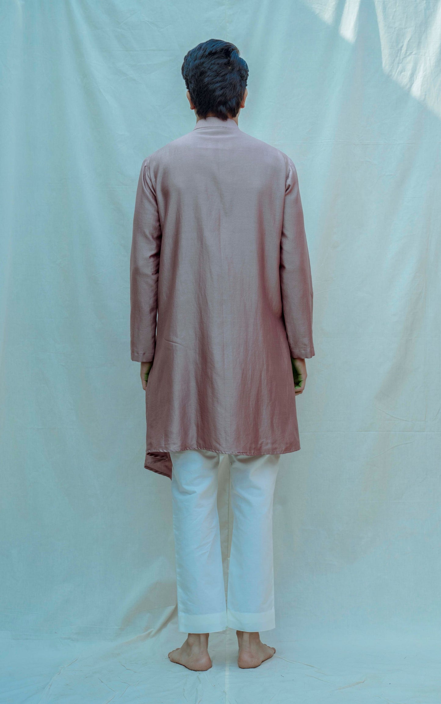 Asymmetry Overlapped Kurta In Chanderi Silk-2