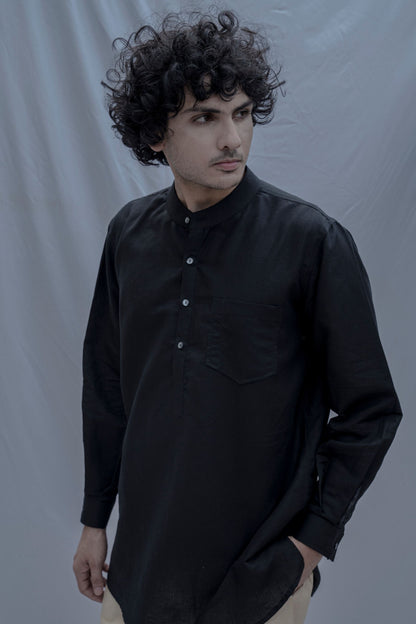 Delos - Black Short Kurta-3