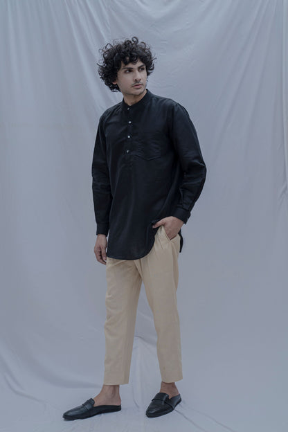 Delos - Black Short Kurta-4