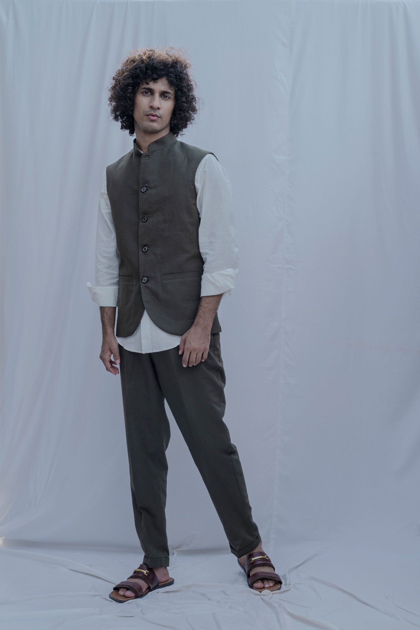 Rochester - Grey Nehru jacket Set-0