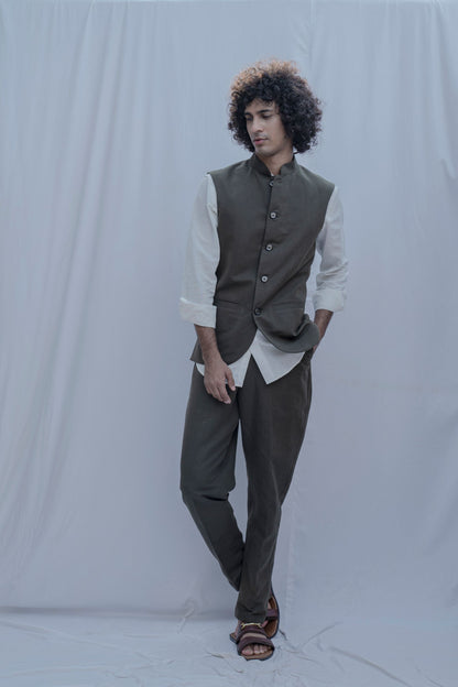 Rochester - Grey Nehru jacket Set-4