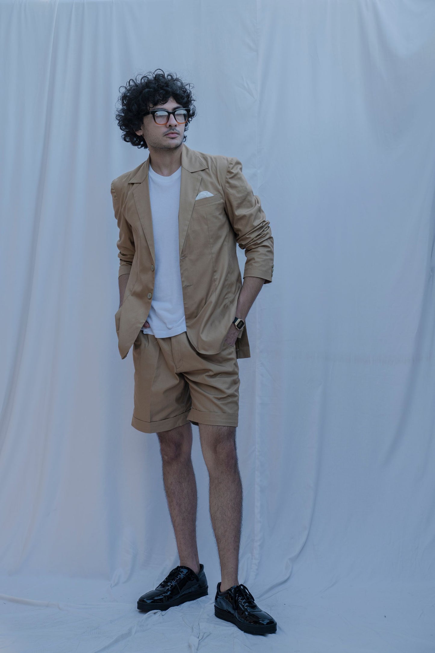 Memphis - Tan Suit With Short Pant Set-2