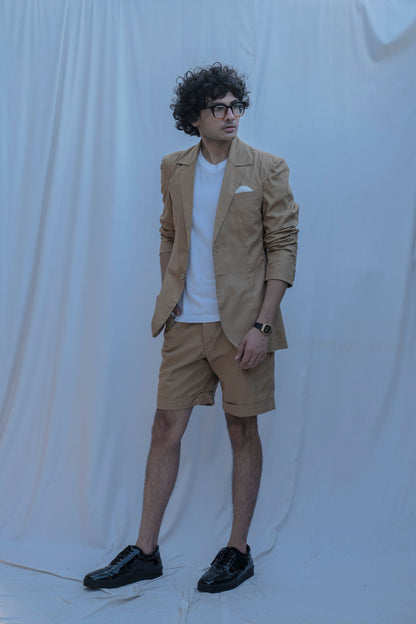 Memphis - Tan Suit With Short Pant Set-3