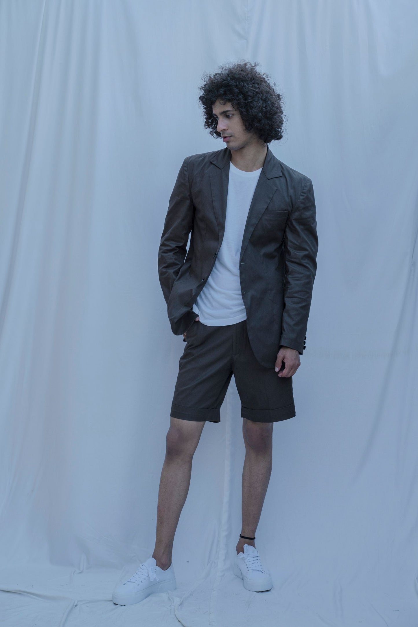 Honolulu - Brown Suit With Short Pant Set-0