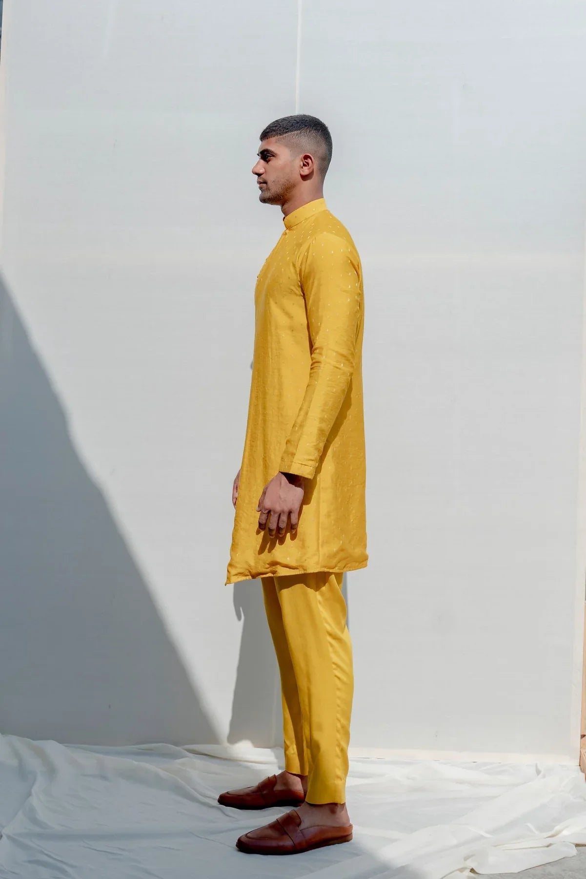 ROVER - MUSTARD ASYMMETRICAL KURTA SET-1