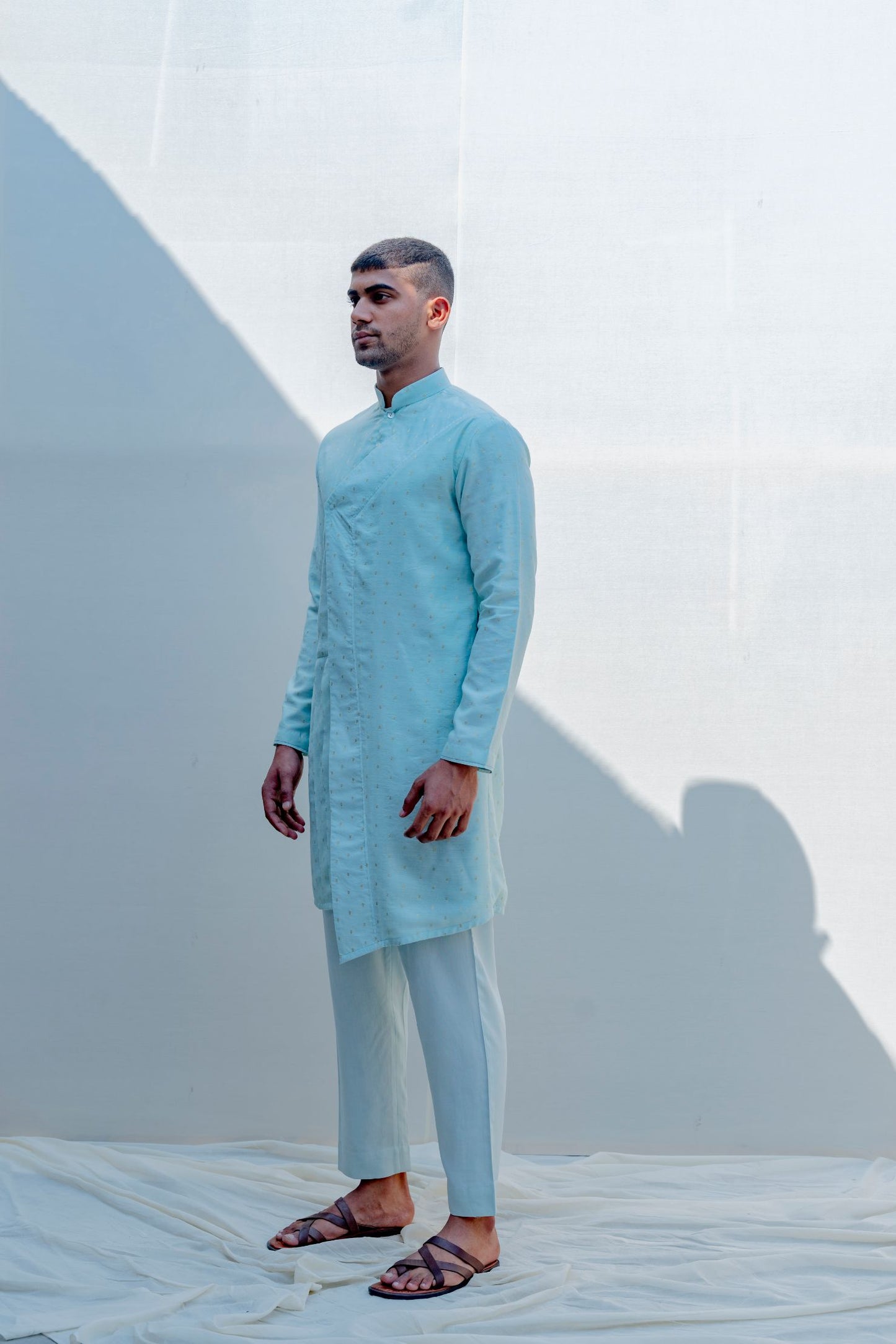 Drifter- Light Blue Asymmetric Kurta Set-1