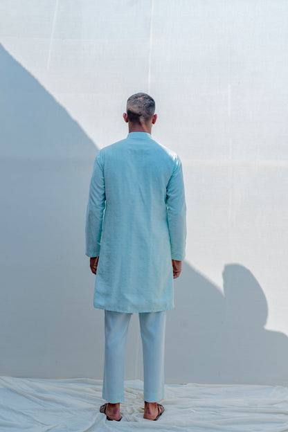 Drifter- Light Blue Asymmetric Kurta Set-3