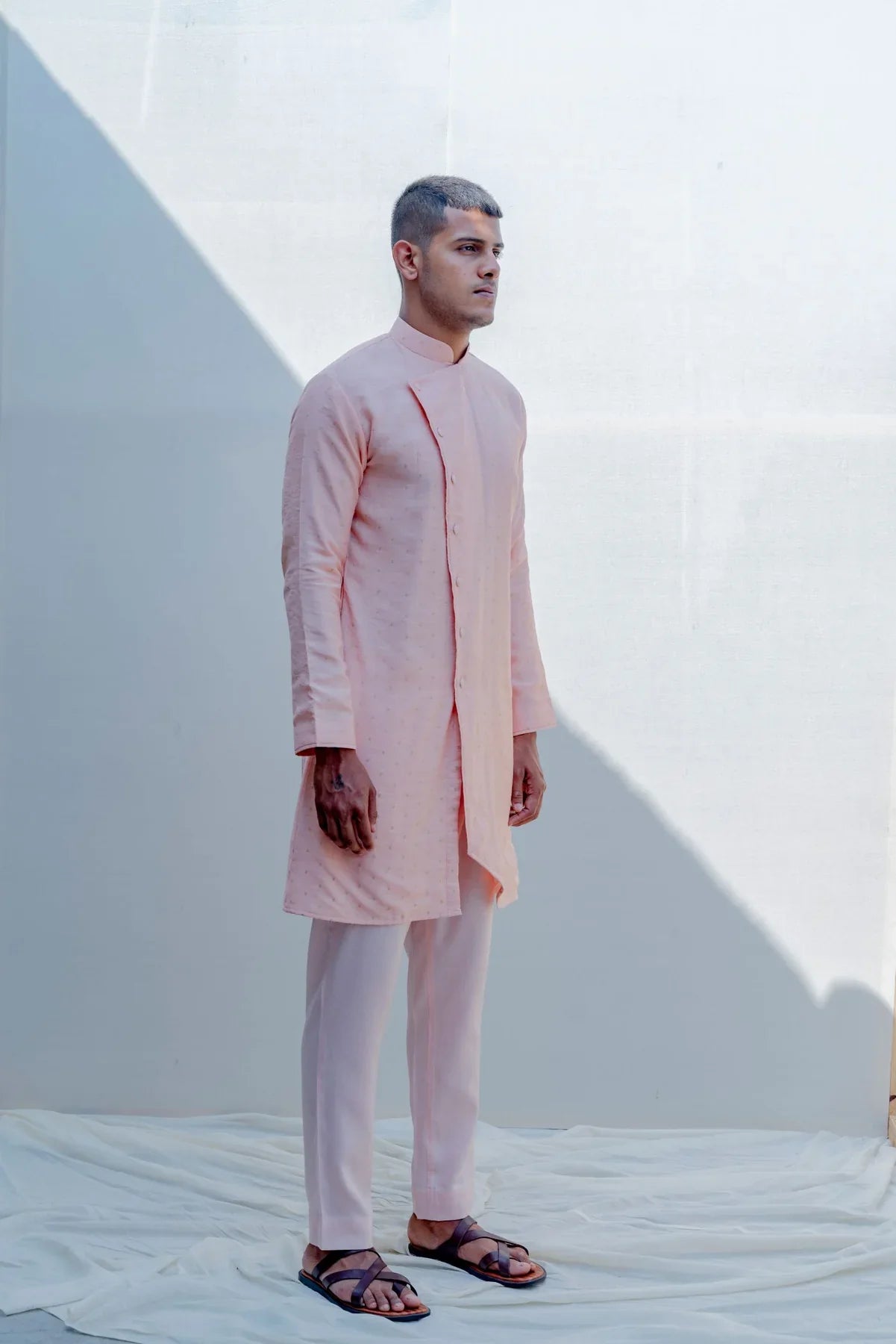 SINTI - Peach Asymmetrical Kurta Set-1