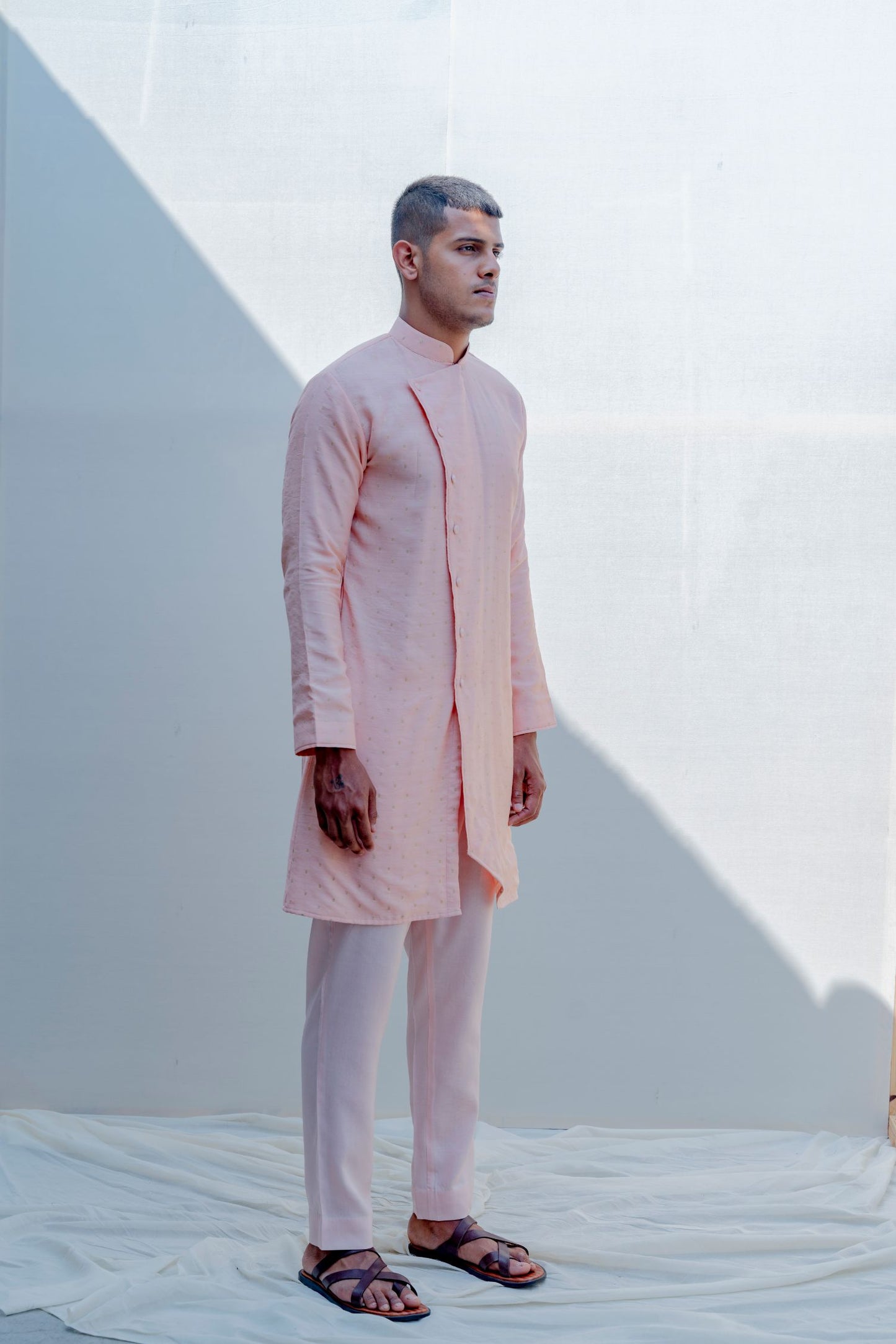 Sinti- Peach Asymmetric Kurta Set-1