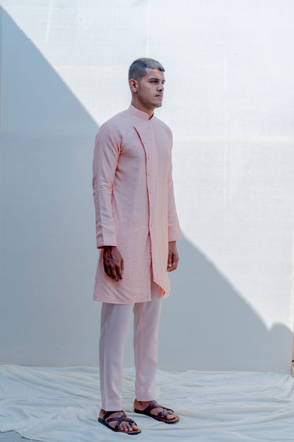 Sinti- Peach Asymmetric Kurta Set-1