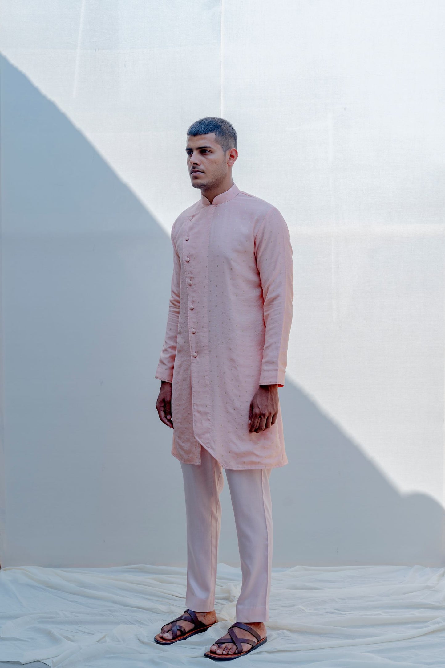 Sinti- Peach Asymmetric Kurta Set-2